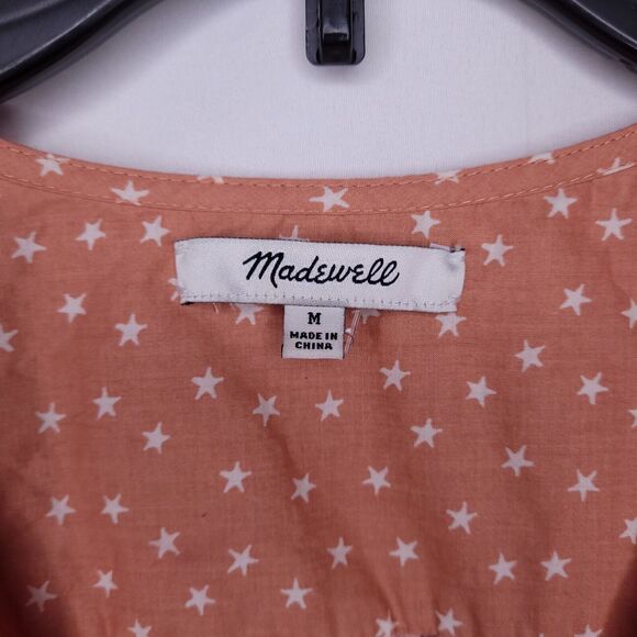 Madewell Top Womens Medium Wrap Star Print Cotton - Picture 10 of 11